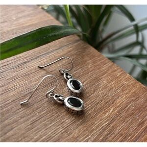 Elegant Silver and Garnet Dangle Earrings